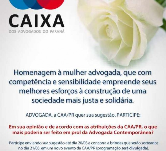 CAA-PR realiza enquete para melhorar atendimento à mulher advogada